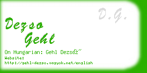 dezso gehl business card